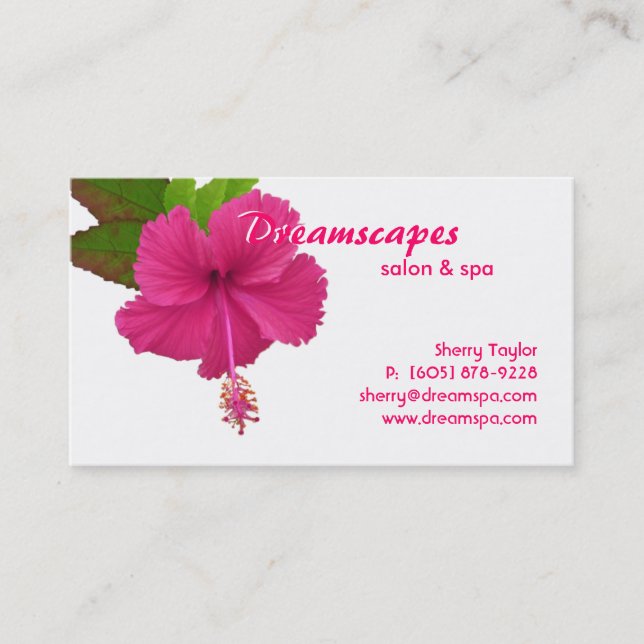Spa / Massage Therapy Flower Business Card (Front)