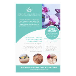 Spa massage wellness centre aqua promo flyer