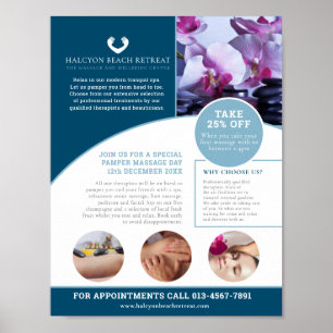 Spa massage wellness centre treatment promo poster