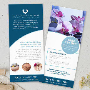 Spa massage wellness promotional marketing rack card