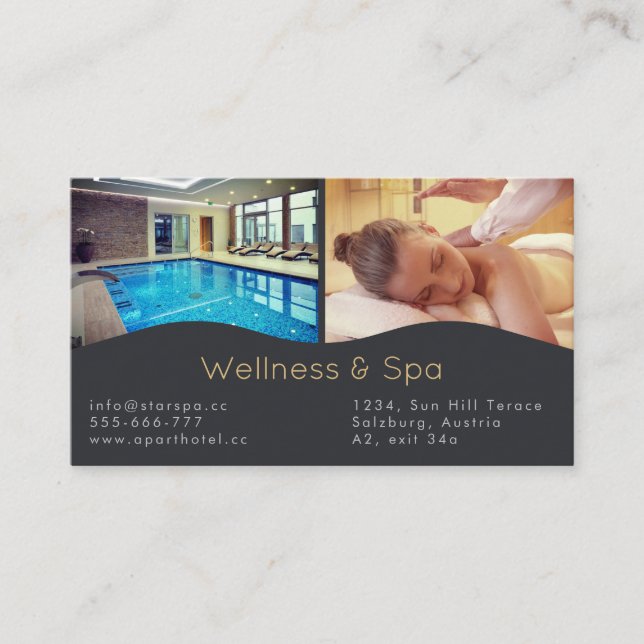 Spa, massage & Wellness Resort Business Card (Front)