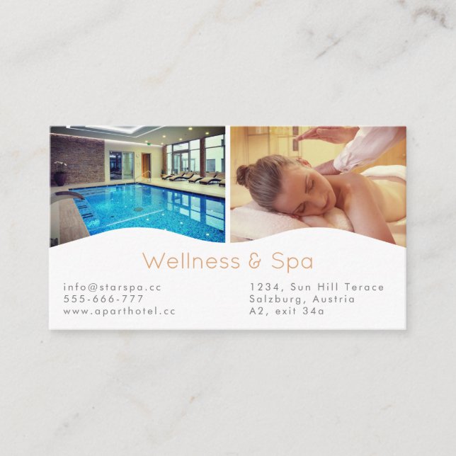 Spa, massage & Wellness Resort Business Card (Front)