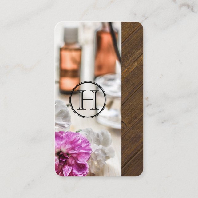 Spa | Monogram | Holistic Medicine Business Card (Front)