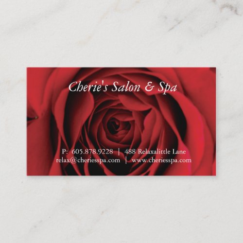 Spa - Nail Salon Red Rose 1 Business Card