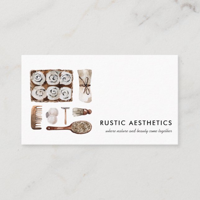  Spa | Natural Organic Cosmetics Esthetician   Business Card (Front)