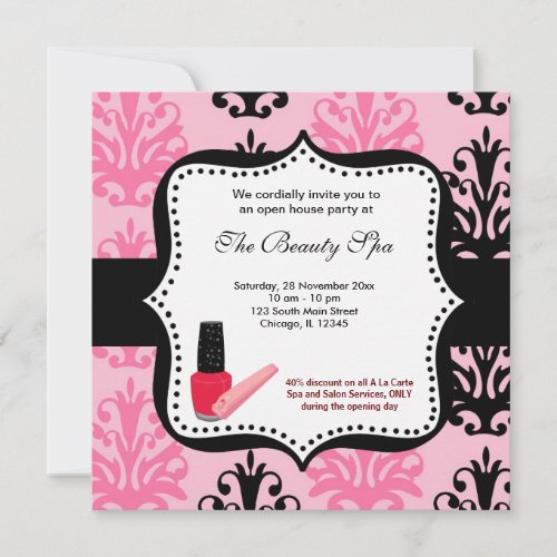 Spa Open House celebration Personalized Invitation