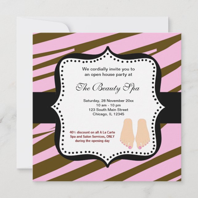 Spa Open House celebration Invitation (Front)