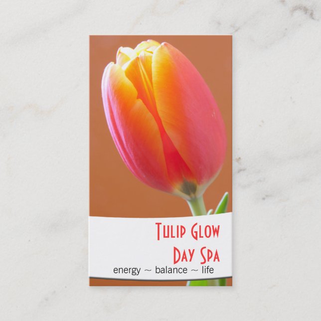 Spa Orange Tulip Photography  Appointment Card (Front)