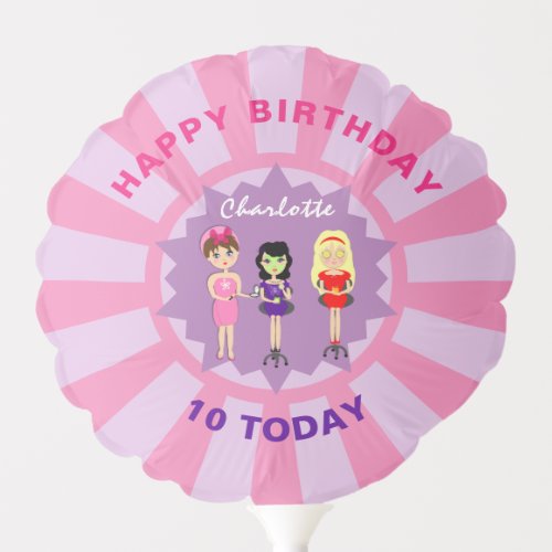 Spa Pamper Girly Kids Cute Birthday Party Balloon