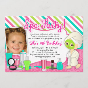 Spa / Pamper/ Glamor Party Invitations with Photo