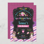 Spa Pamper Party Birthday Invitations Girls (Front/Back)