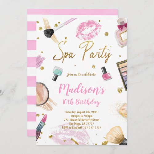 Spa Party Birthday Invitation