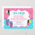 Spa Party Birthday Invitation 5x7 Card