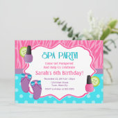 Spa Party Birthday Invitation 5x7 Card (Standing Front)