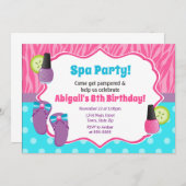 Spa Party Birthday Invitation Pamper Party (Front/Back)
