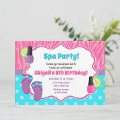Spa Party Birthday Invitation Pamper Party (Standing Front)