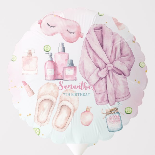 Spa Party Birthday, Sleepover, Slumber Party Balloon (Front)