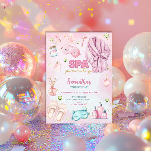 Spa Party Birthday, Sleepover, Slumber Party Invitation
