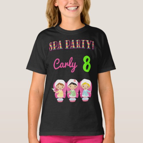 Spa Party Colorful Birthday Girl T_Shirt