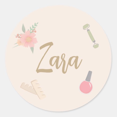 Spa Party custom design  Classic Round Sticker