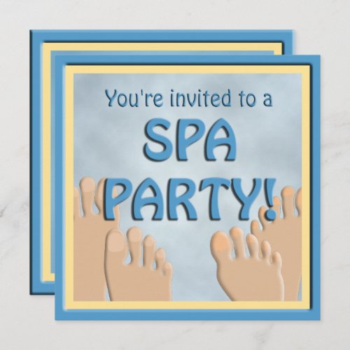 Spa Party Cute Funny Feet Invitation