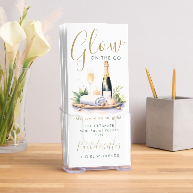 Spa Party Elegant Mini Facial Services Sage Green Brochure (Insitu)