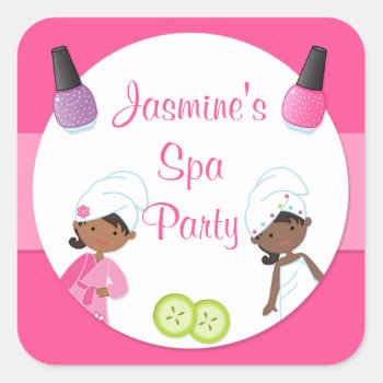 Spa Party Favor Sticker by eventfulcards at Zazzle