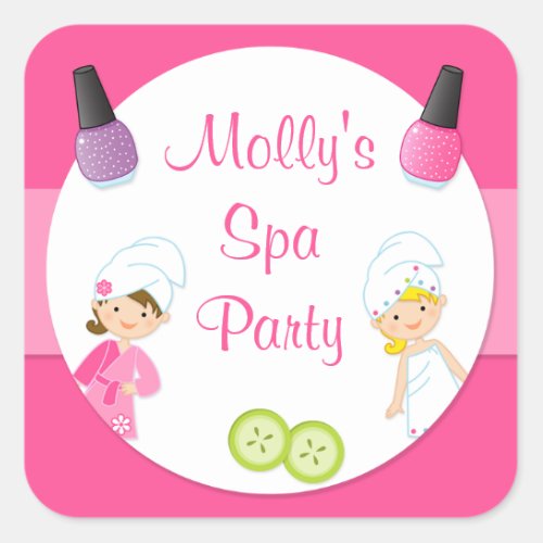 Spa Party Favor Sticker