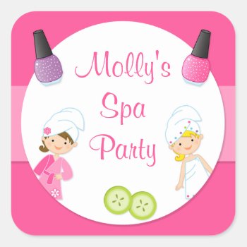 Spa Party Favor Sticker by eventfulcards at Zazzle