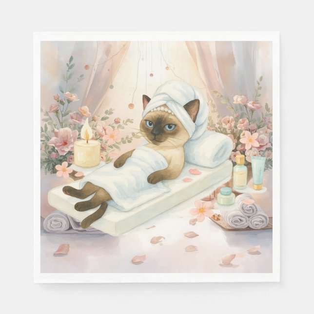 Spa Party for Cat Lovers Napkins (Front)