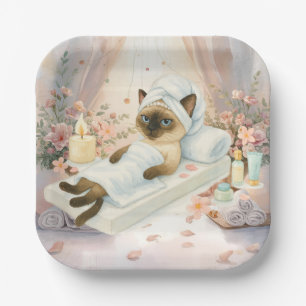 Spa Party for Cat Lovers Paper Plates