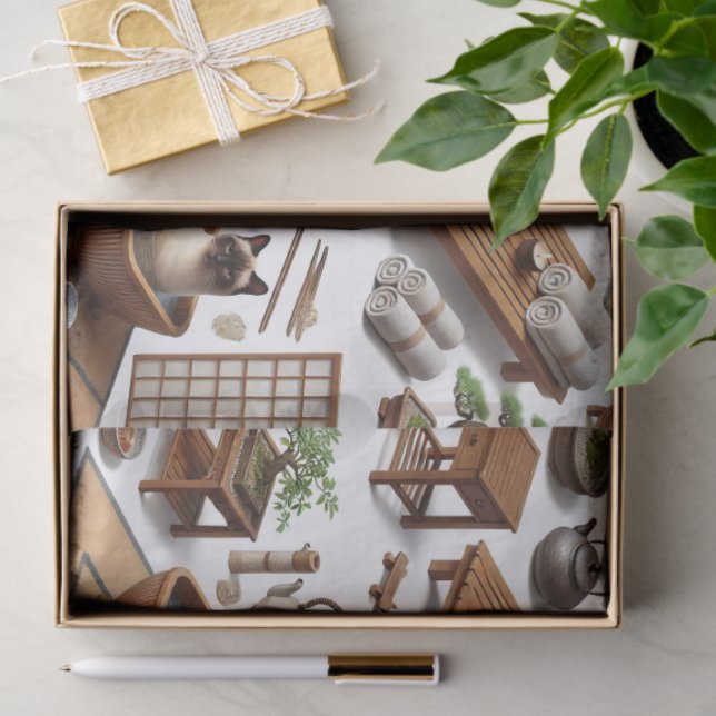 Spa party for Siamese Cat Lovers  Tissue Paper (Gift)