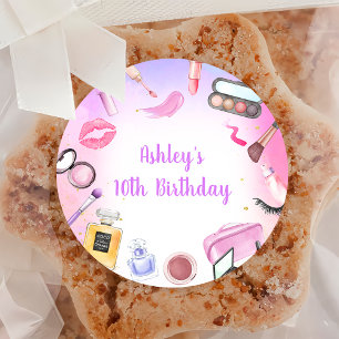 Spa Party Girl Glamour Makeup Birthday Sticker