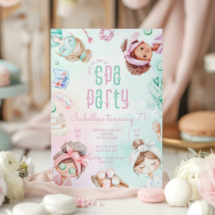 Spa party girls Glam Birthday party Invitation