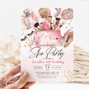 Spa Party Glam Girl Birthday  Invitation