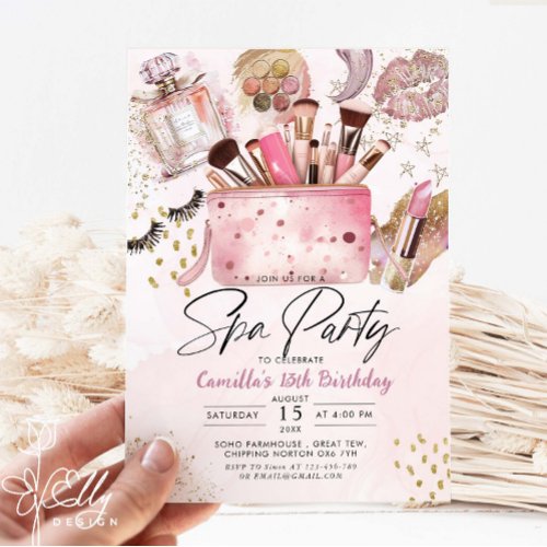 Spa Party Glam Girl Birthday  Invitation
