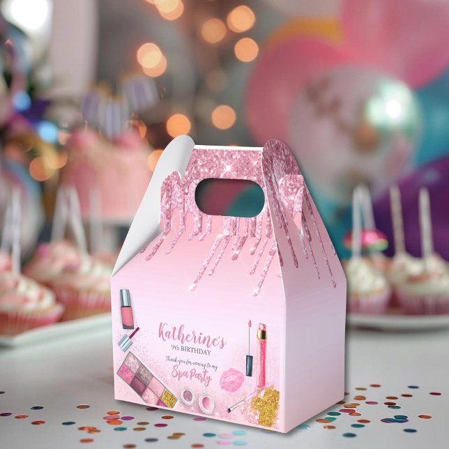 Spa Party Glam Girl Birthday Party Salon Favor Box (Spa Party Glam Girl Birthday Party Salon Favor Box)