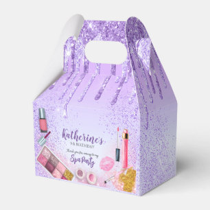 Spa Party Glam Girl Birthday Party Salon Purple Favor Boxes