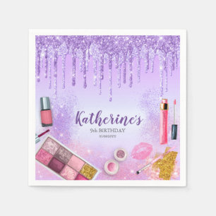 Spa Party Glam Girl Birthday Party Salon Purple Napkins
