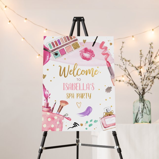 Spa Party Glitz Glam Makeup Girl Welcome Poster (In Situ (Stand))