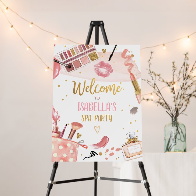 Spa Party Glitz Glam Makeup Girl Welcome Poster (In Situ (Stand))