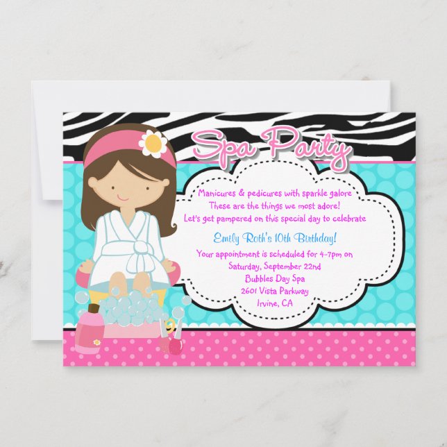 Spa Party Invitation (Front)