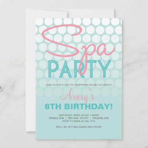 Spa Party Invitation