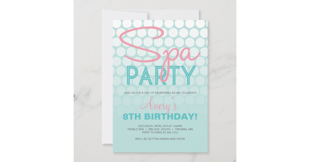 Spa Party Invitation | Zazzle