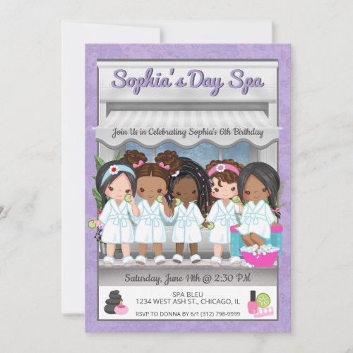 Spa Party Invitation for Young Girls