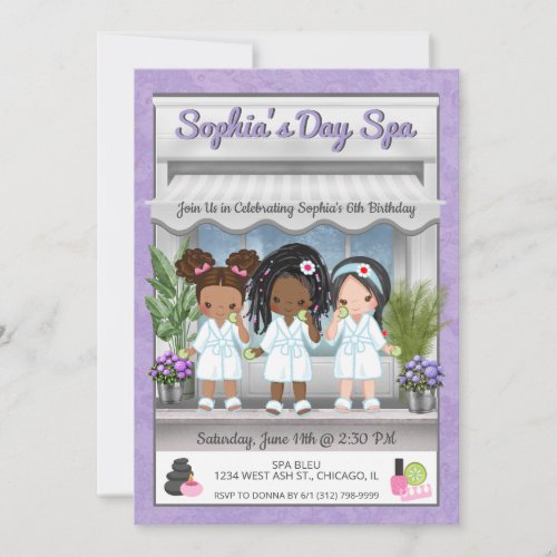 Spa Party Invitation for Young Girls