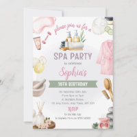 Spa Party Invitation, Natural Calm Refresh Pamper