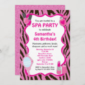 Spa Party Invitation, Spa Birthday sleepover Invitation (Front/Back)