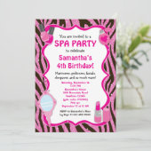 Spa Party Invitation, Spa Birthday sleepover Invitation (Standing Front)