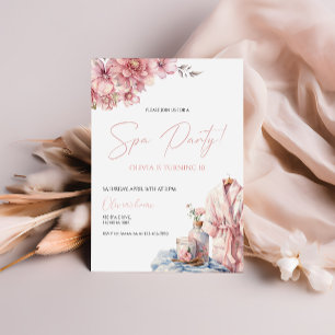 Spa Party Kids Birthday Invitation